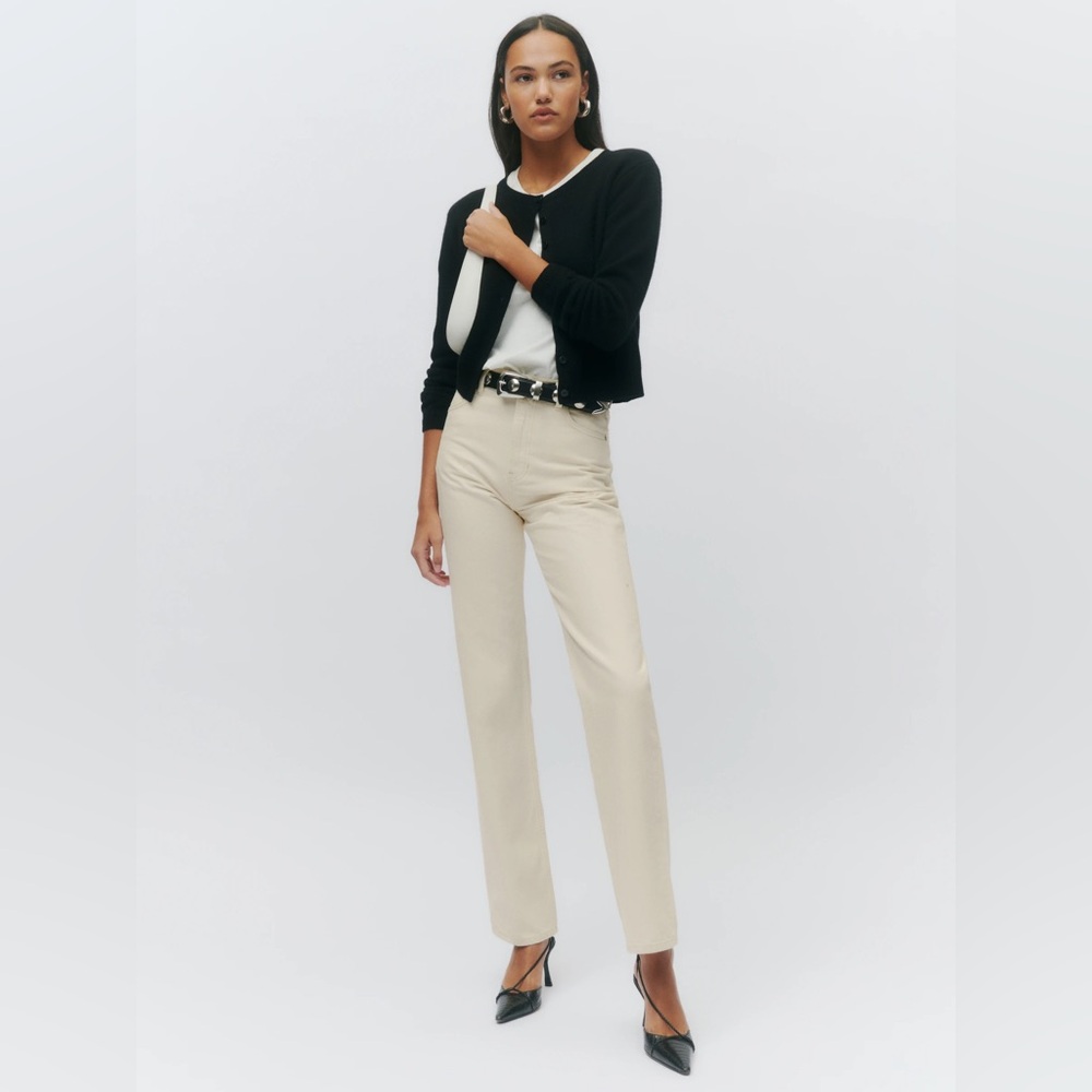 BNWT Reformation Abby High Rise Straight Jeans - Fior Di Latte